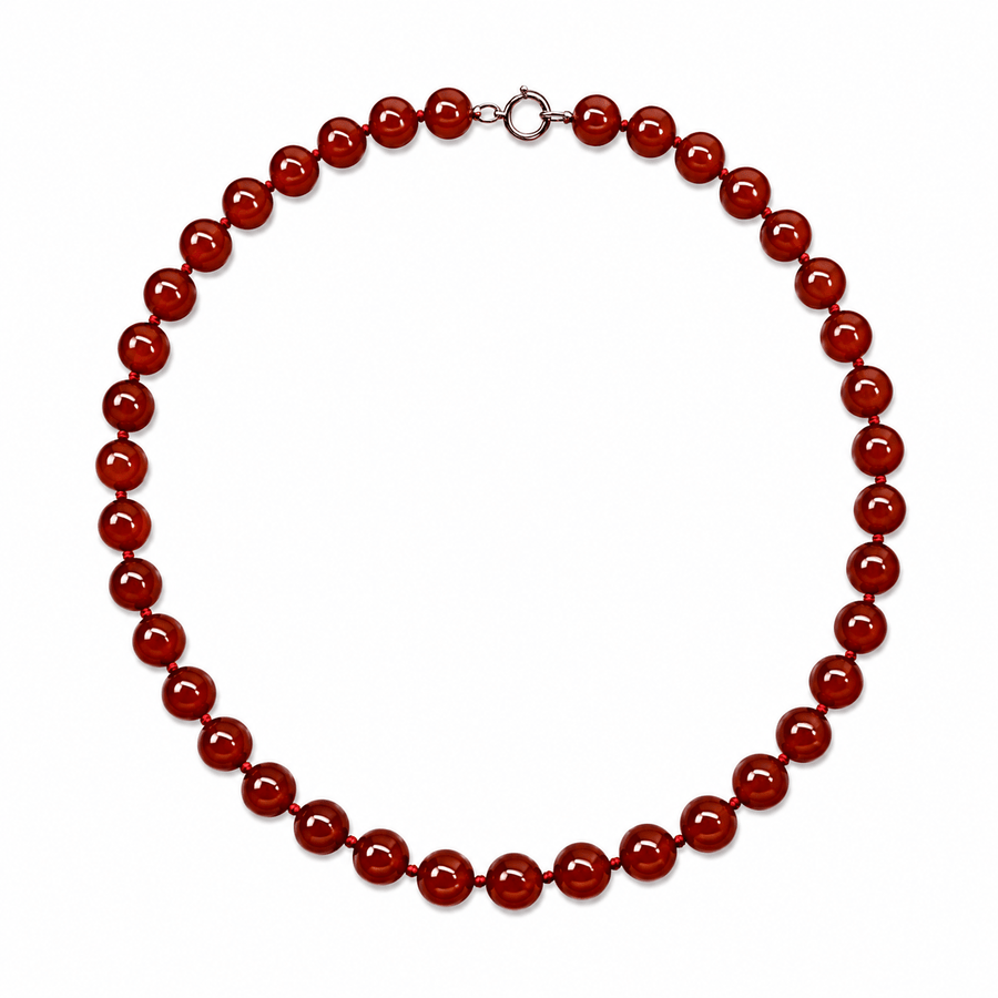 Karneol-Kette mit Knoten - Atelier Tibet