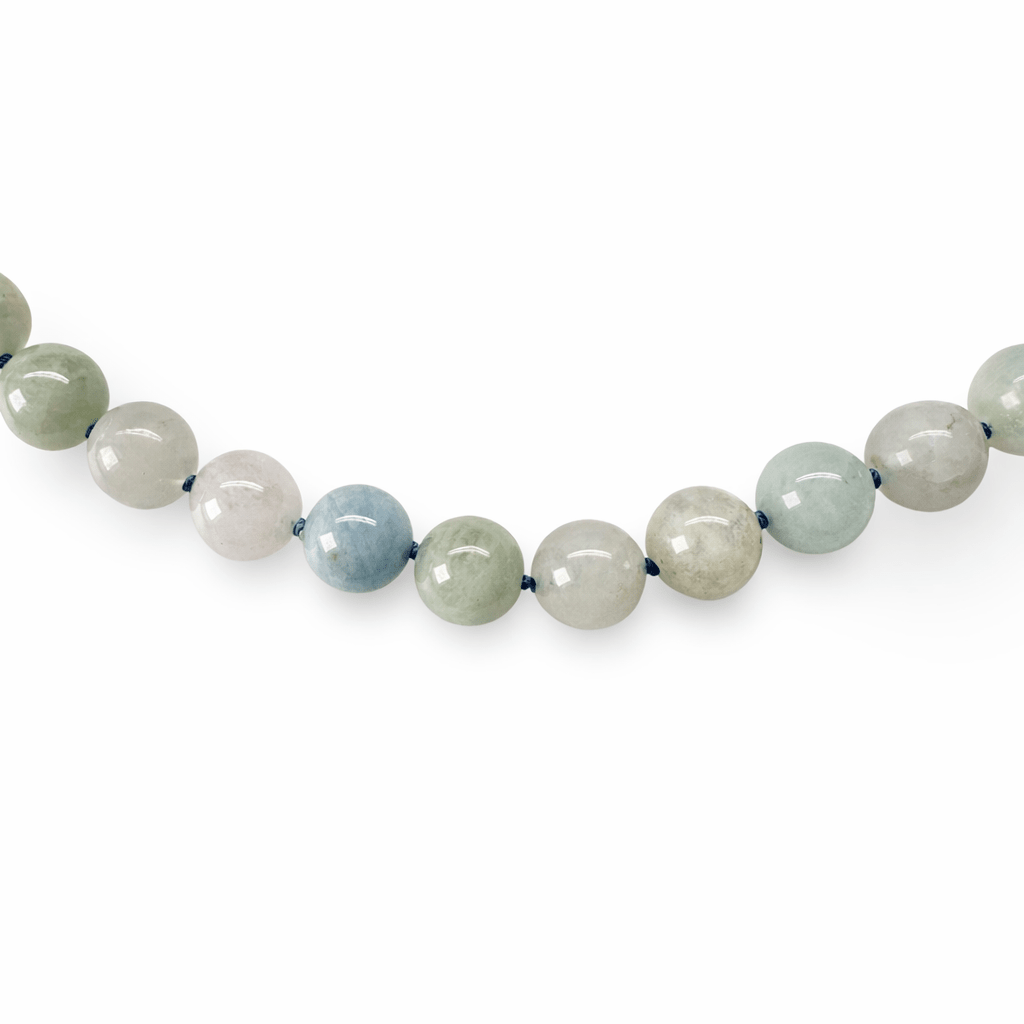 Kette aus Aquamarin - Perlen - Atelier Tibet