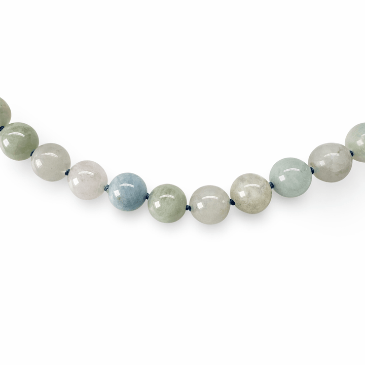 Kette aus Aquamarin - Perlen - Atelier Tibet