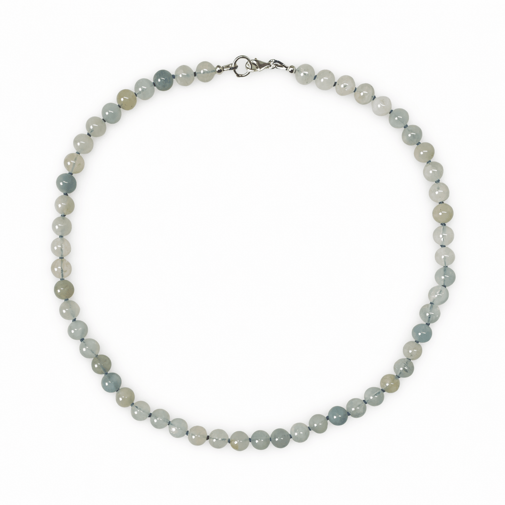 Kette aus Aquamarin - Perlen - Atelier Tibet
