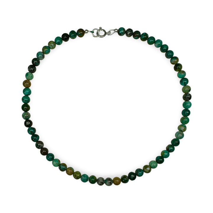 Kette aus Chrysokoll - Perlen - Atelier Tibet