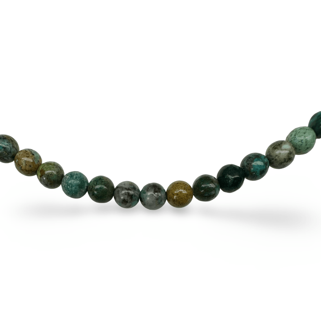 Kette aus Chrysokoll - Perlen - Atelier Tibet