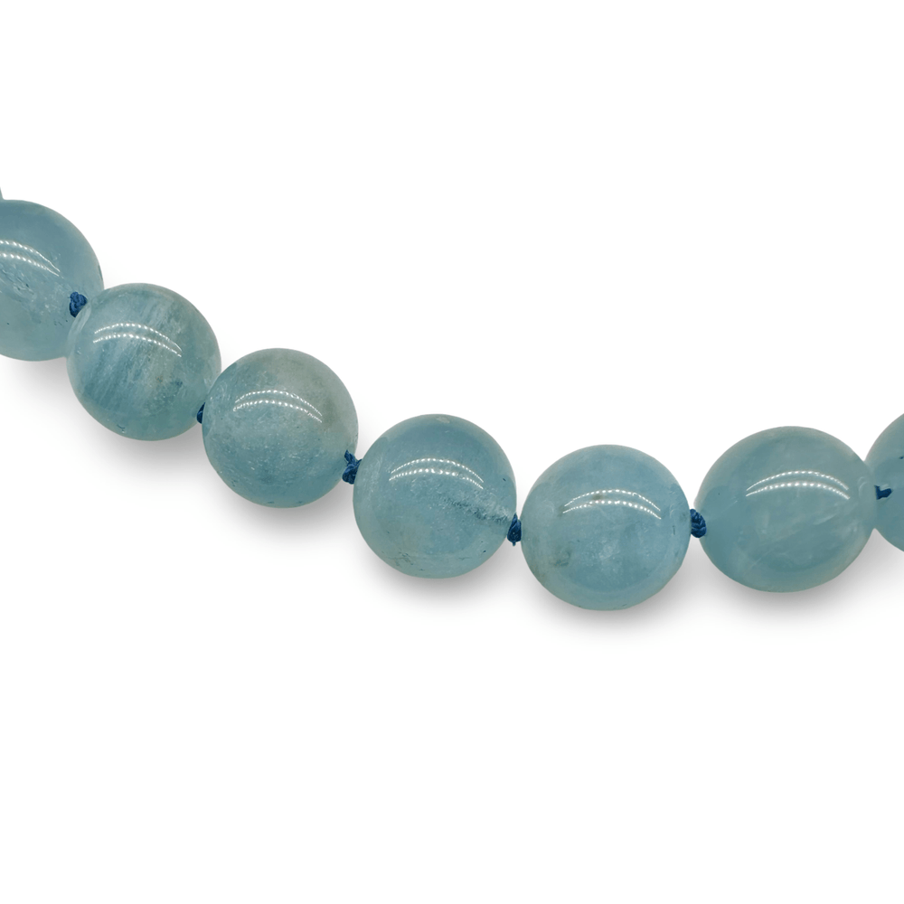 Kette aus grossen Aquamarin - Perlen - Atelier Tibet