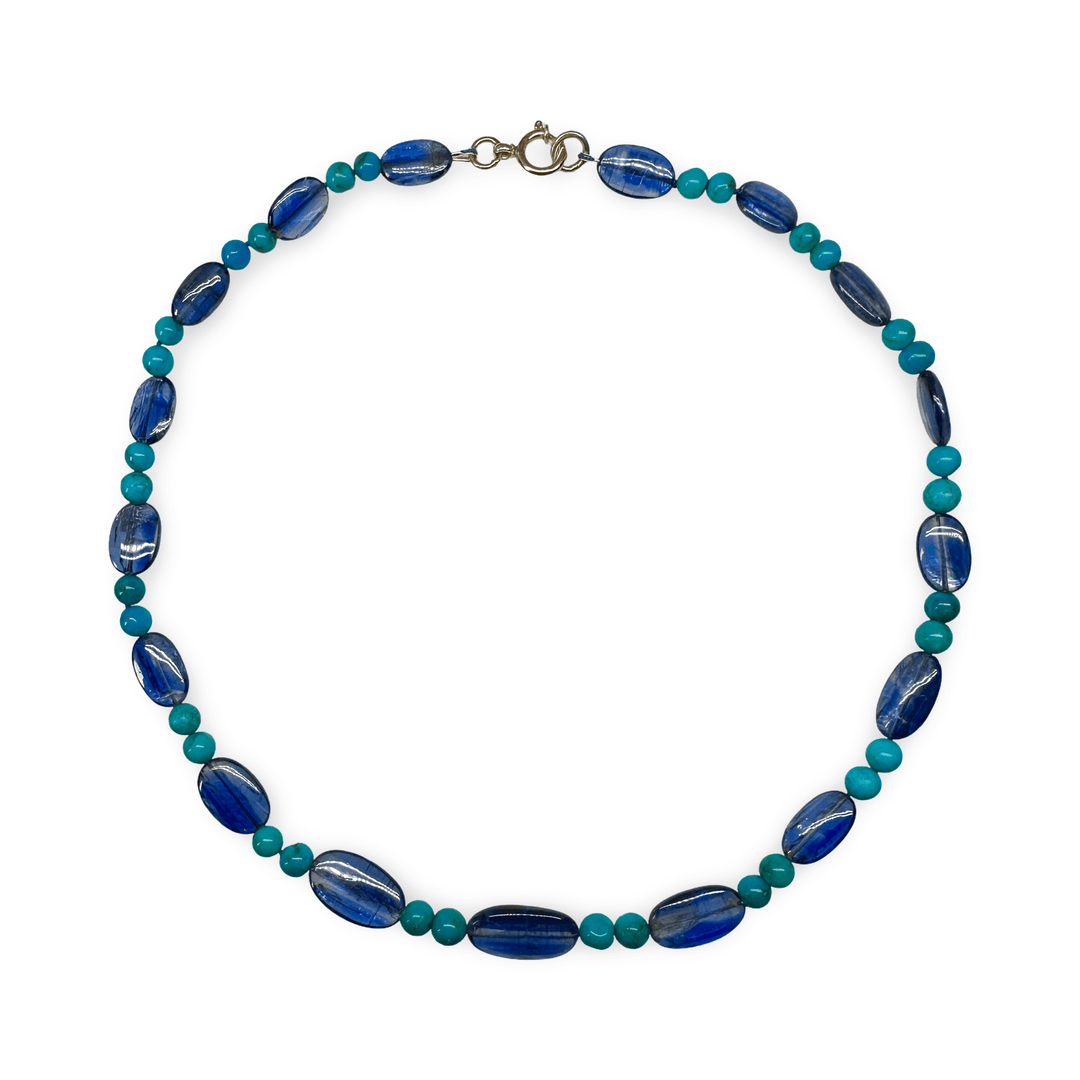 Kette aus Kyanit und Türkis - Atelier Tibet