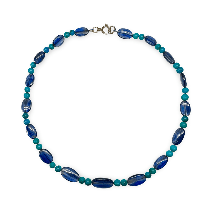Kette aus Kyanit und Türkis - Atelier Tibet