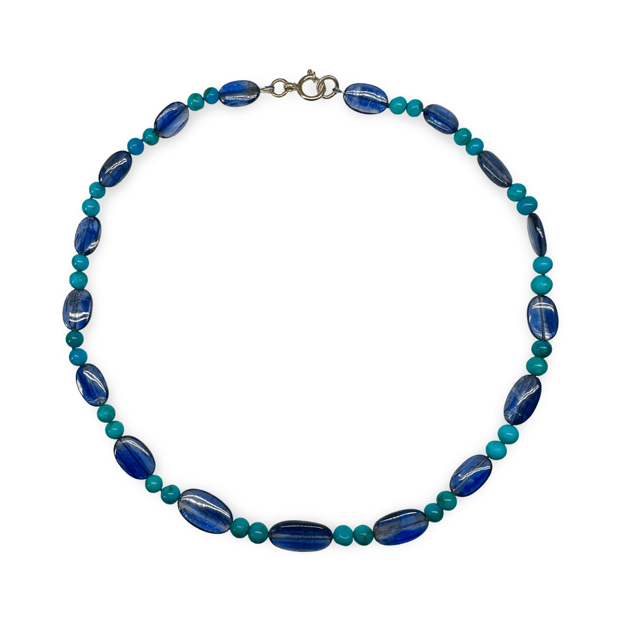 Kette aus Kyanit und Türkis - Atelier Tibet