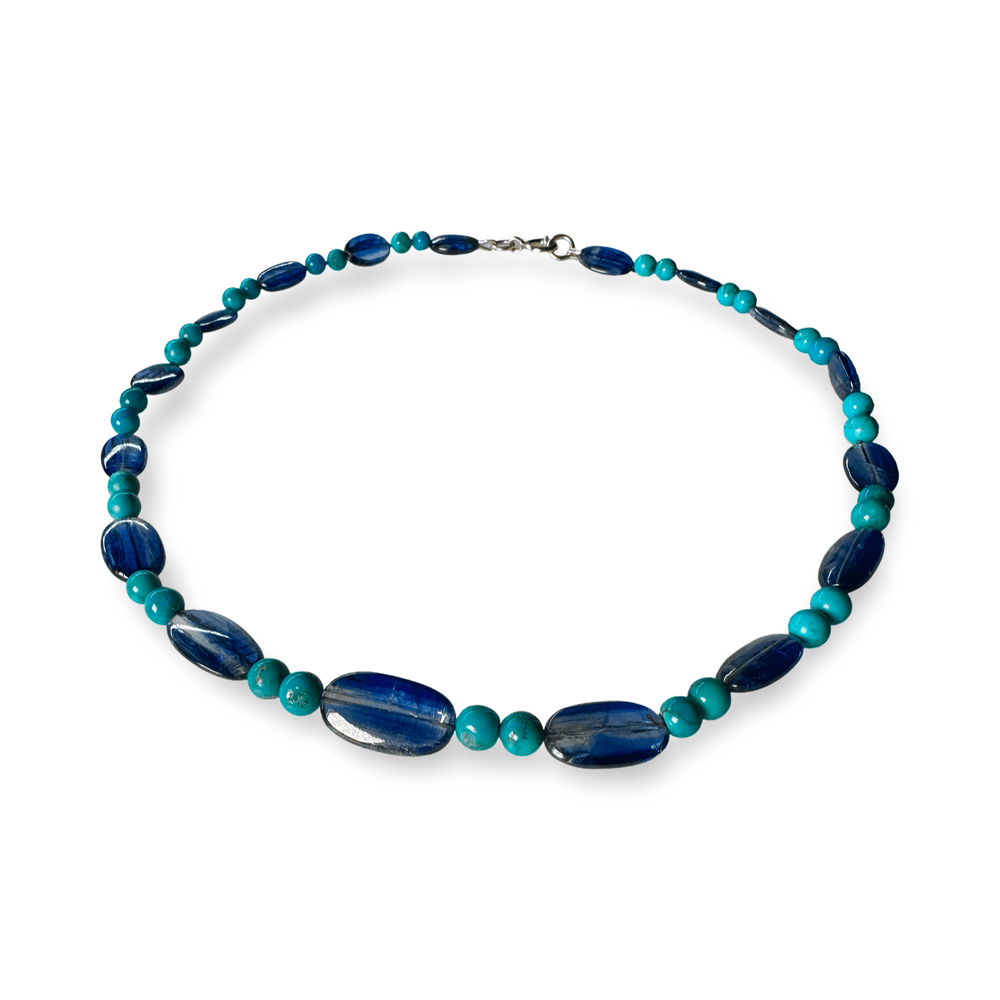 Kette aus Kyanit und Türkis - Atelier Tibet