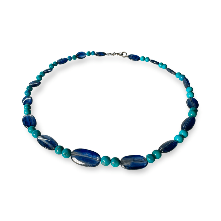 Kette aus Kyanit und Türkis - Atelier Tibet