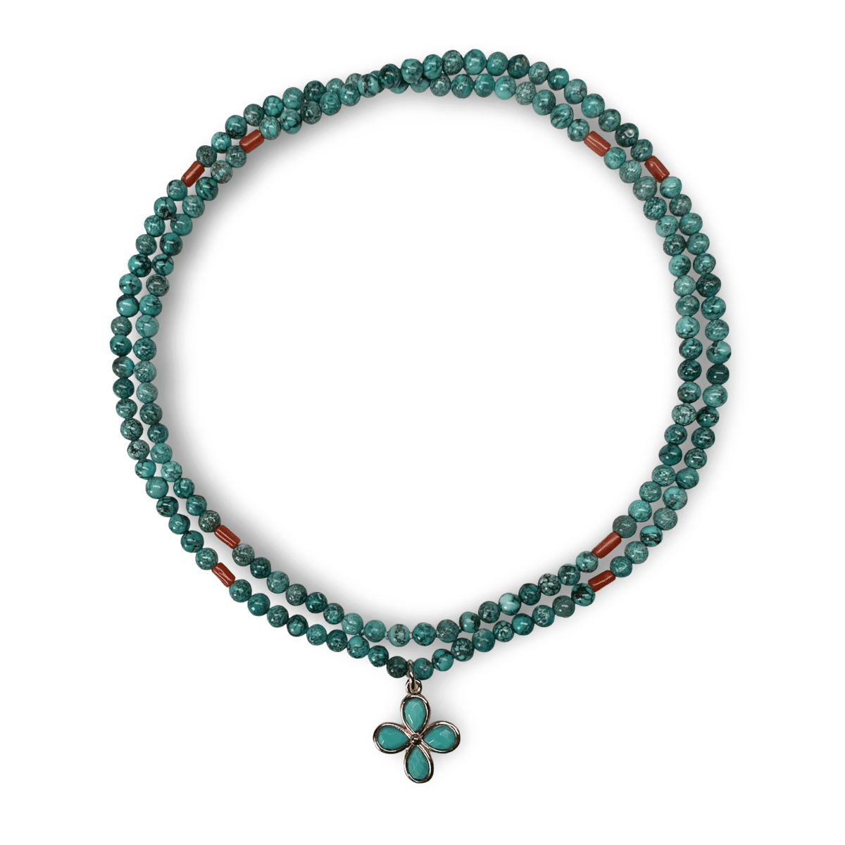Kette aus Tibet - Türkis mit alten Korallen Perlen - Atelier Tibet