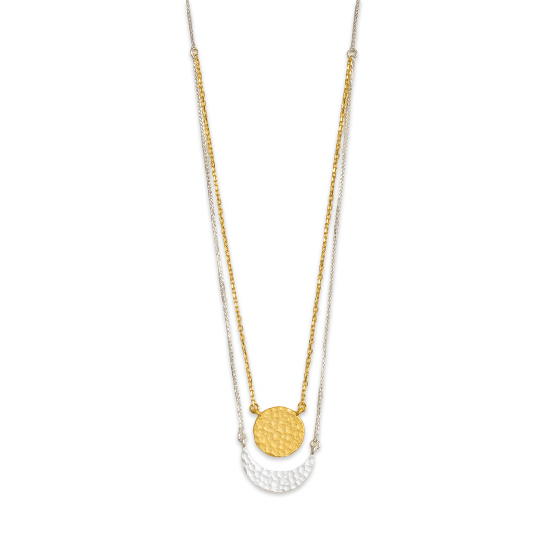 Kette «Sonne & Mond» aus Silber, teilvergoldet · CHARU × Yitso Hima - Atelier Tibet