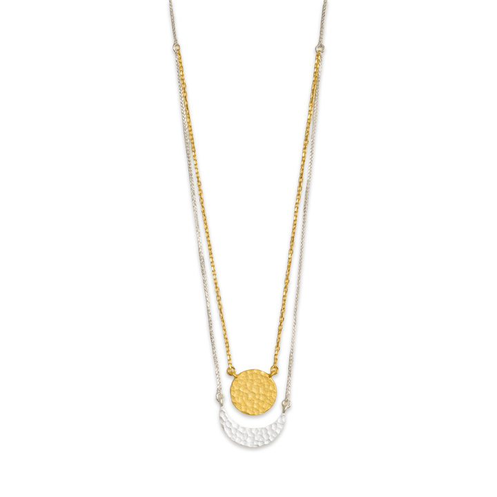 Kette «Sonne & Mond» aus Silber, teilvergoldet · CHARU × Yitso Hima - Atelier Tibet