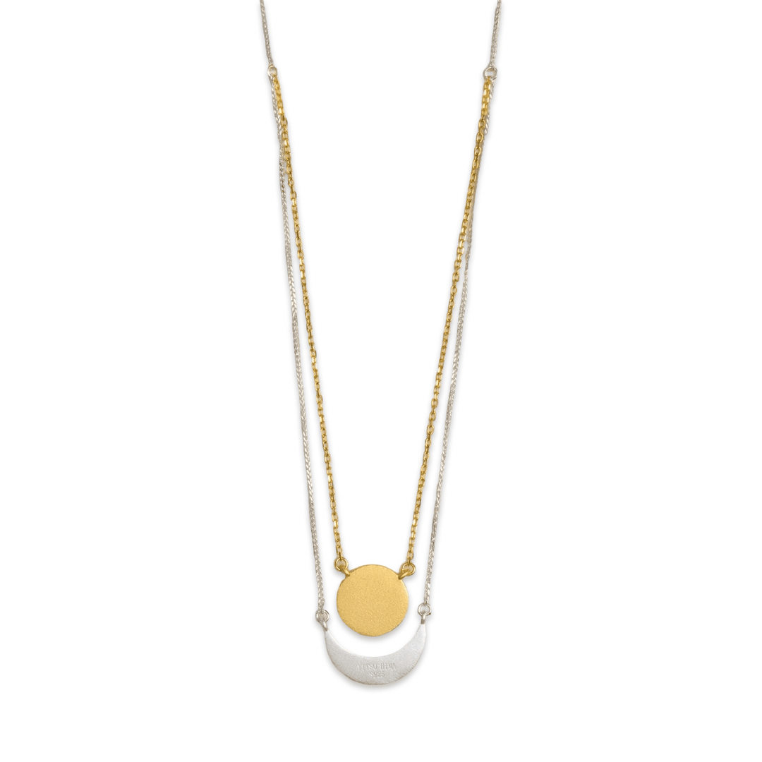 Kette «Sonne & Mond» aus Silber, teilvergoldet · CHARU × Yitso Hima - Atelier Tibet