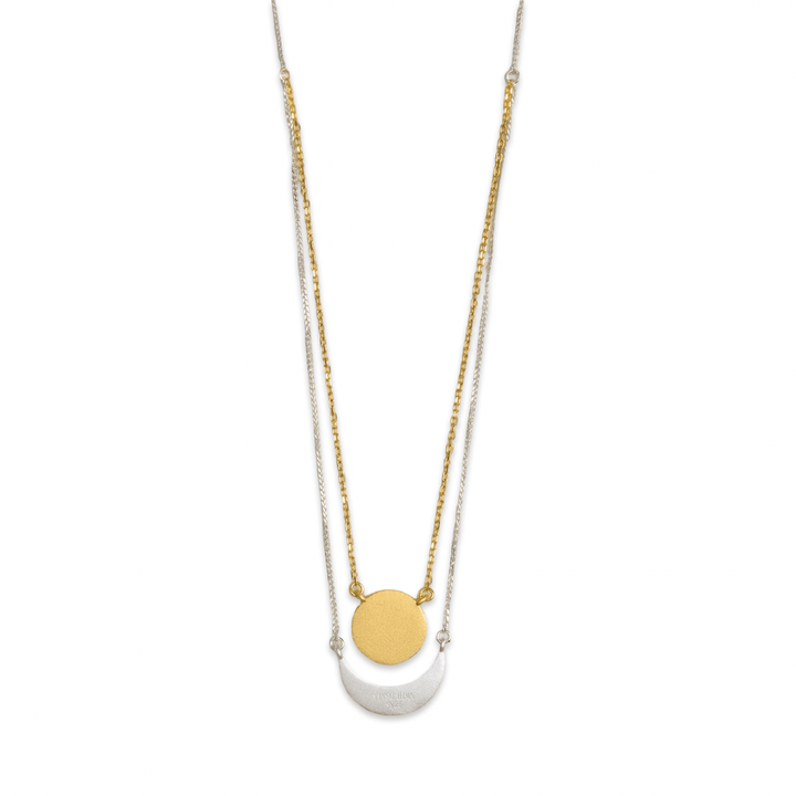 Kette «Sonne & Mond» aus Silber, teilvergoldet · CHARU × Yitso Hima - Atelier Tibet