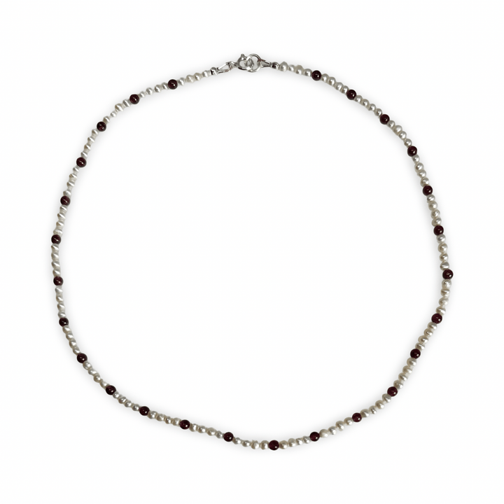 Kinder - Kette mit Süsswasser - und Granatperlen - Atelier Tibet