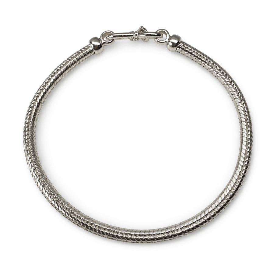 Klassisches Silber - Schlangenarmband mit Hakenverschluss - Atelier Tibet