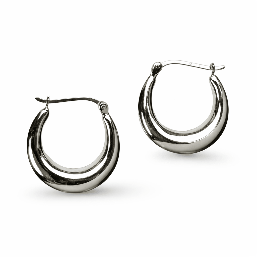 Kleinere Mondsichel Kreolen aus Silber - Atelier Tibet