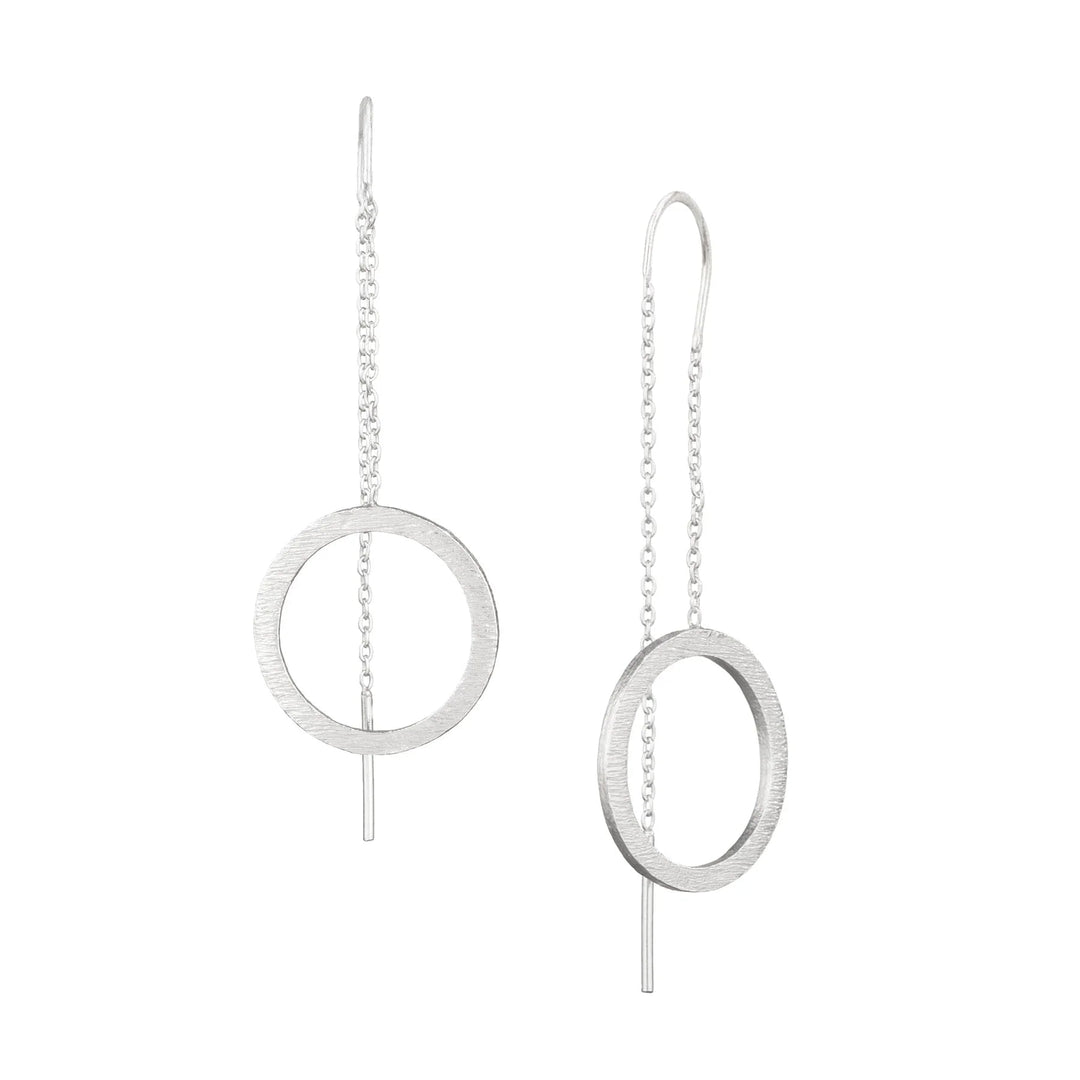 Kreisohrringe aus Silber zum Durchziehen aus Tibet - Atelier Tibet