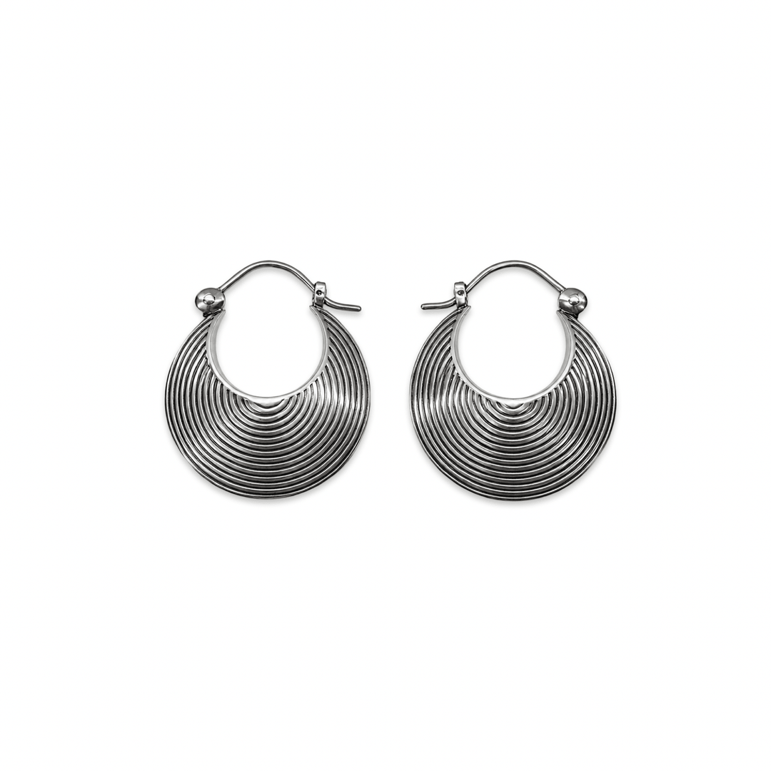 Kreolen mit Spiralmuster aus Silber - Atelier Tibet
