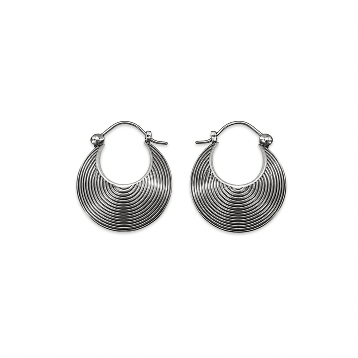 Kreolen mit Spiralmuster aus Silber - Atelier Tibet