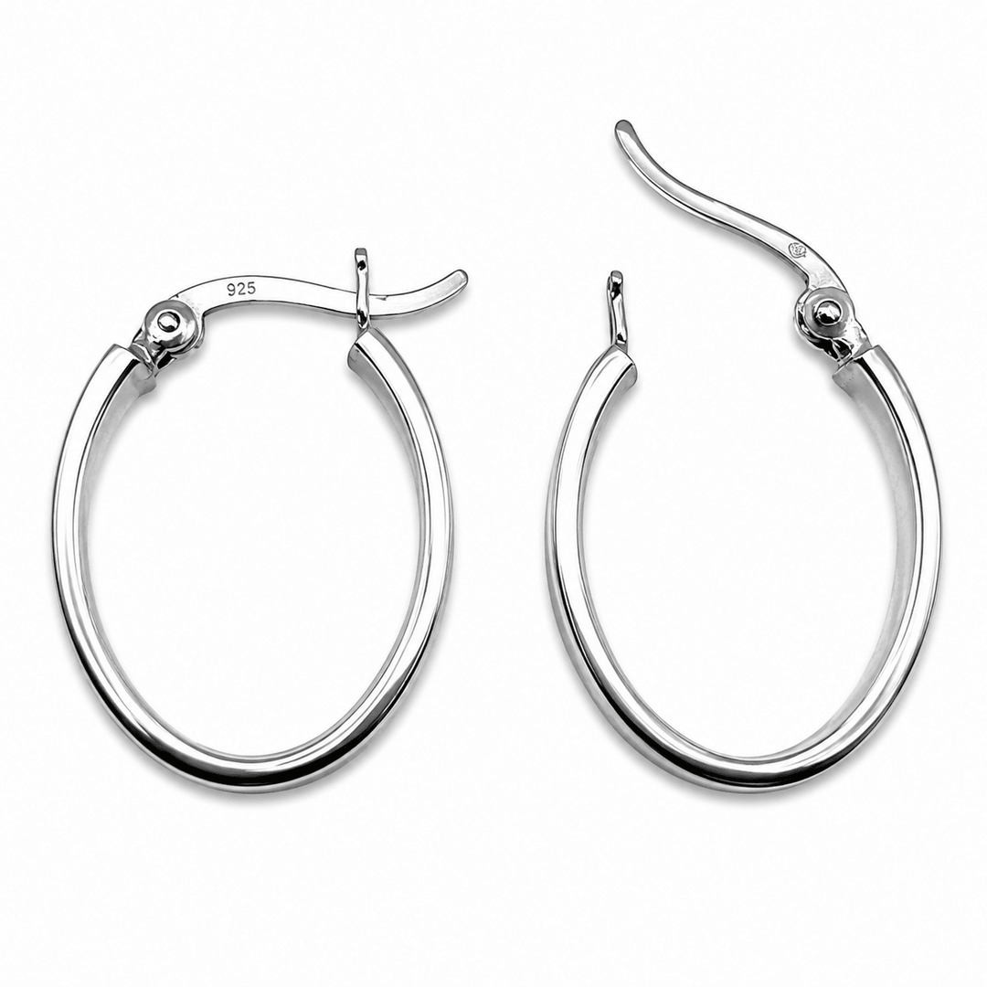 Kreolen Silber oval - Atelier Tibet