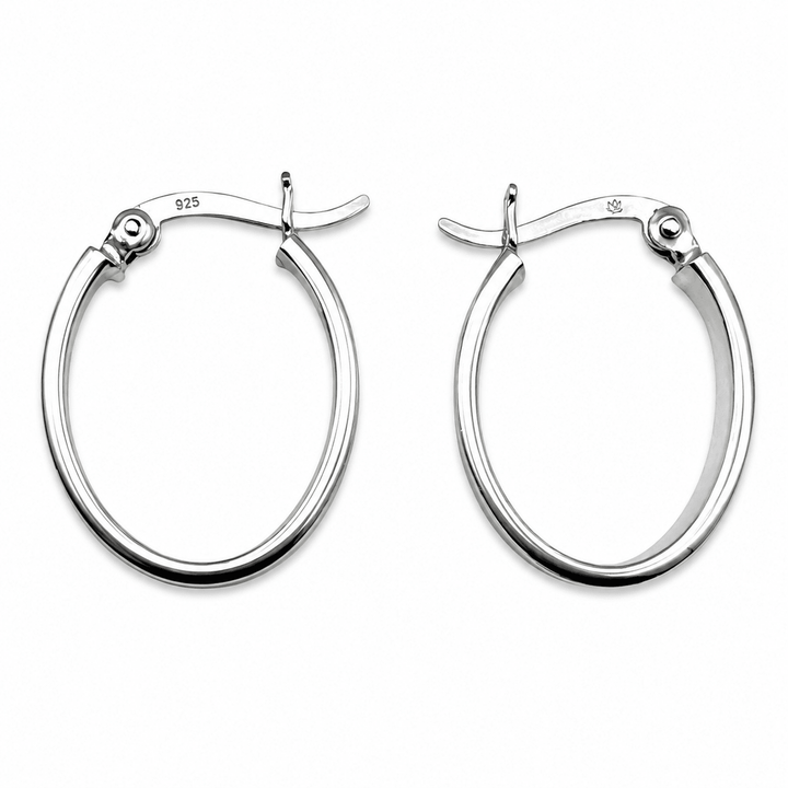 Kreolen Silber oval - Atelier Tibet