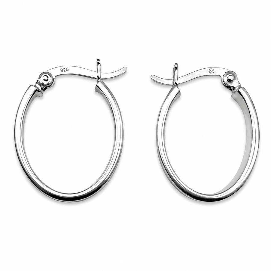 Kreolen Silber oval - Atelier Tibet