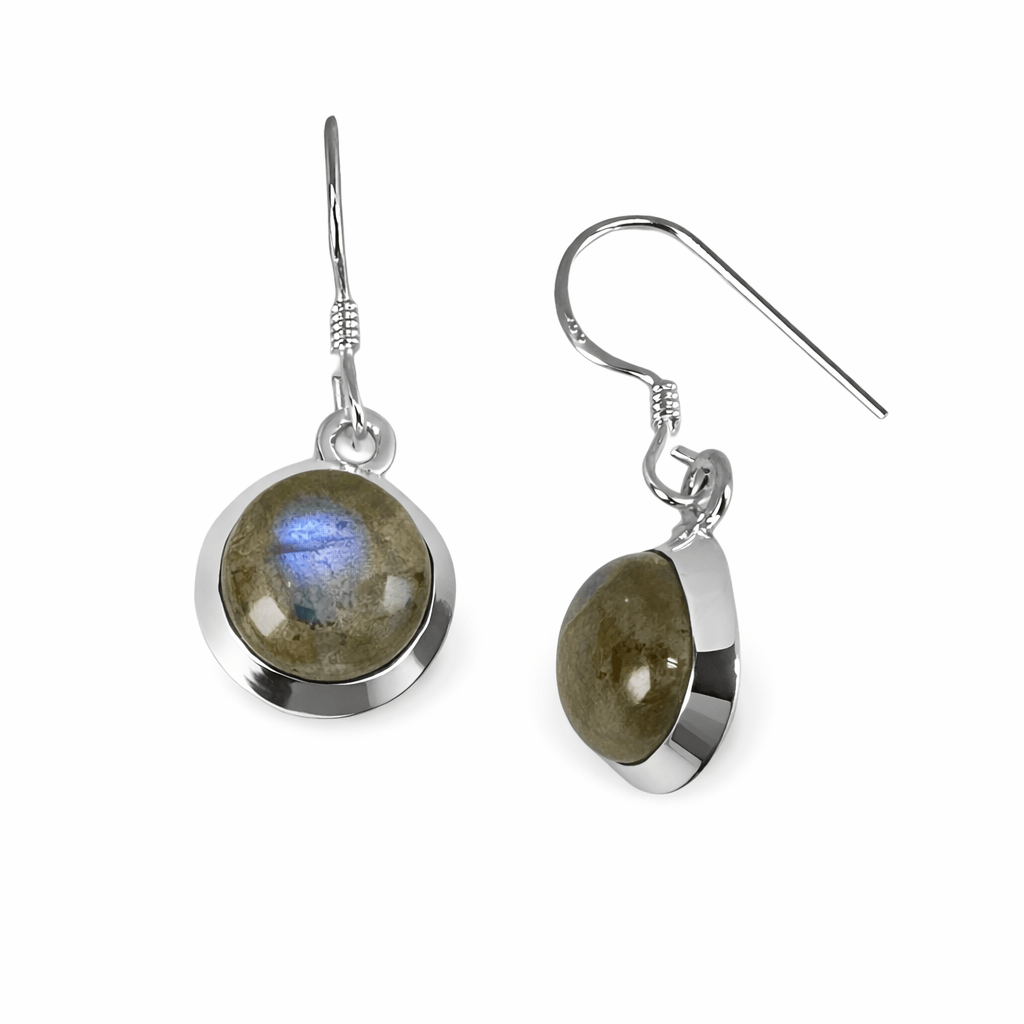 Labradorit Ohranhänger aus Silber - Atelier Tibet