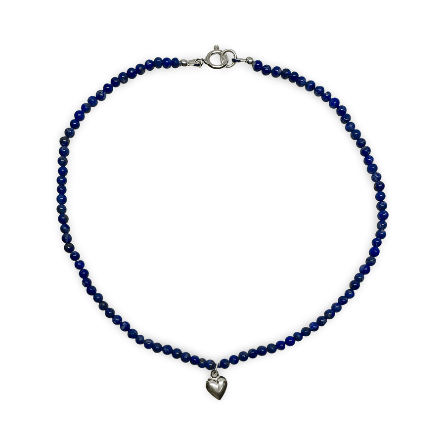 Lapis Lazuli - Kette mit Herz - Anhänger für Kinder - Atelier Tibet