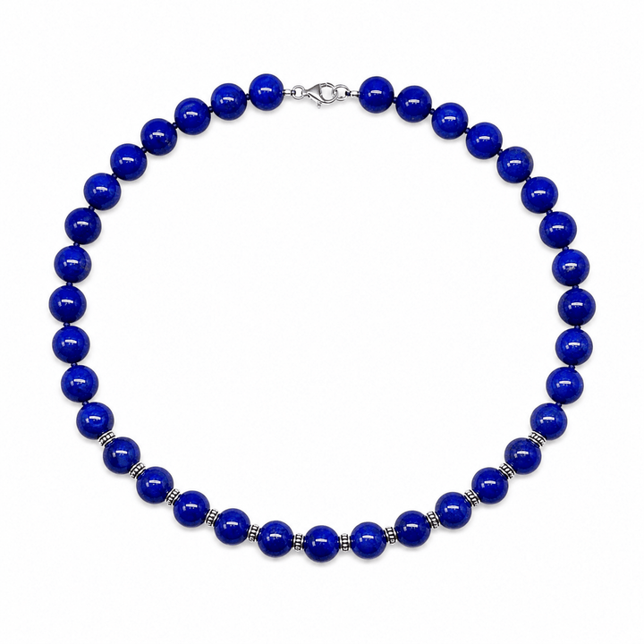 Lapis Lazuli - Kette mit Silberelementen - Atelier Tibet