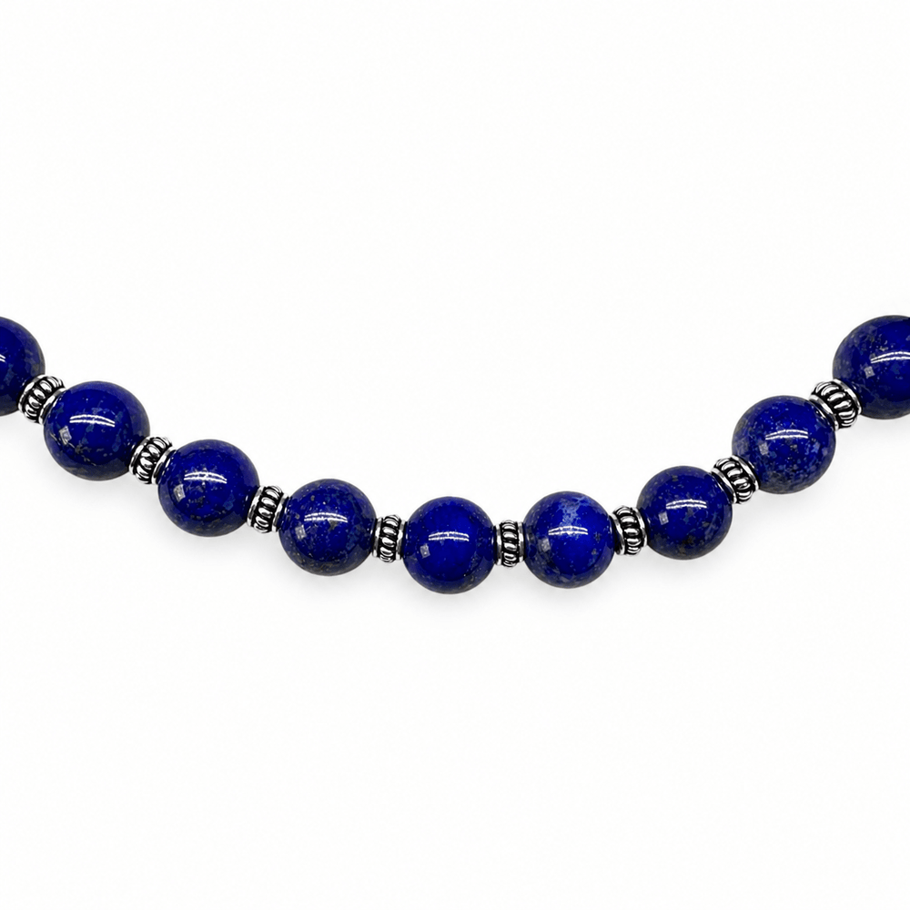 Lapis Lazuli - Kette mit Silberelementen - Atelier Tibet