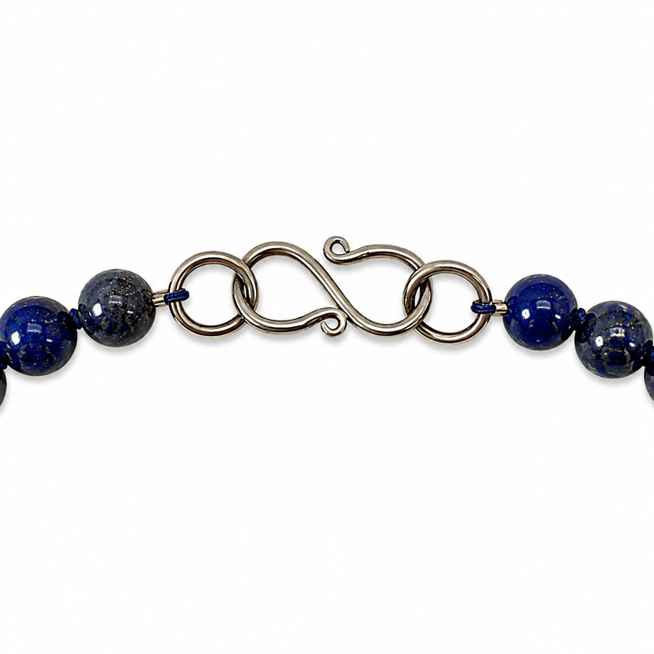 Lapislazuli-Kette mit Doppelvajra – Silber - Atelier Tibet
