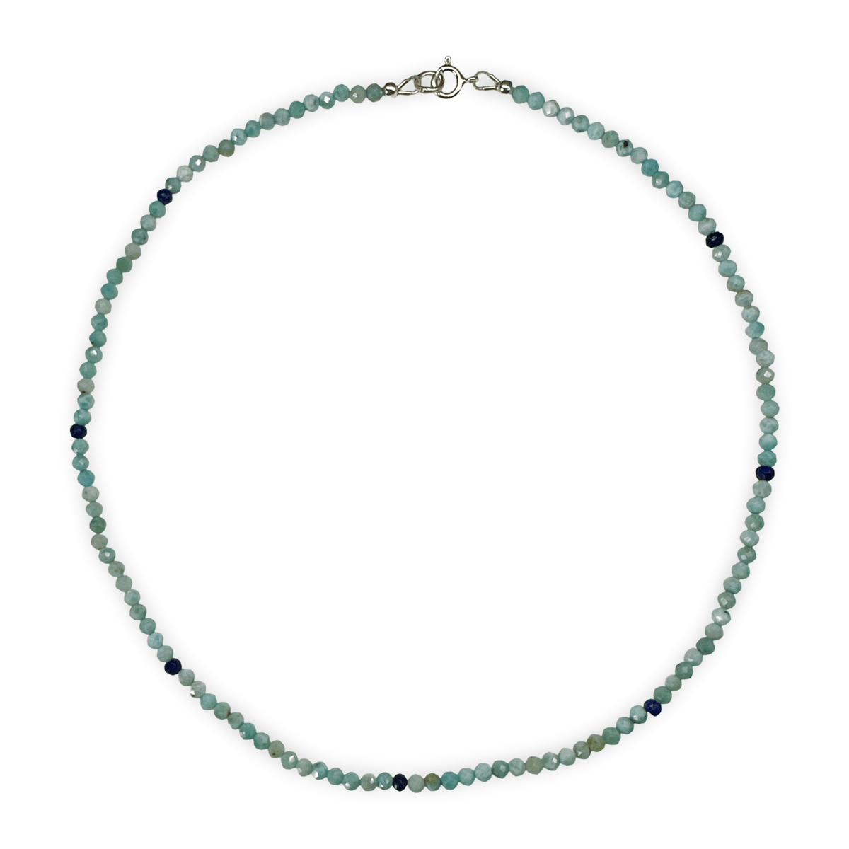 Larimar - Halskette mit Lapis Lazuli - Atelier Tibet