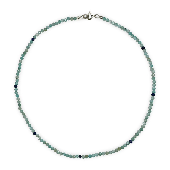 Larimar - Halskette mit Lapis Lazuli - Atelier Tibet