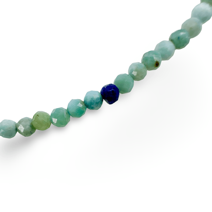 Larimar - Halskette mit Lapis Lazuli - Atelier Tibet