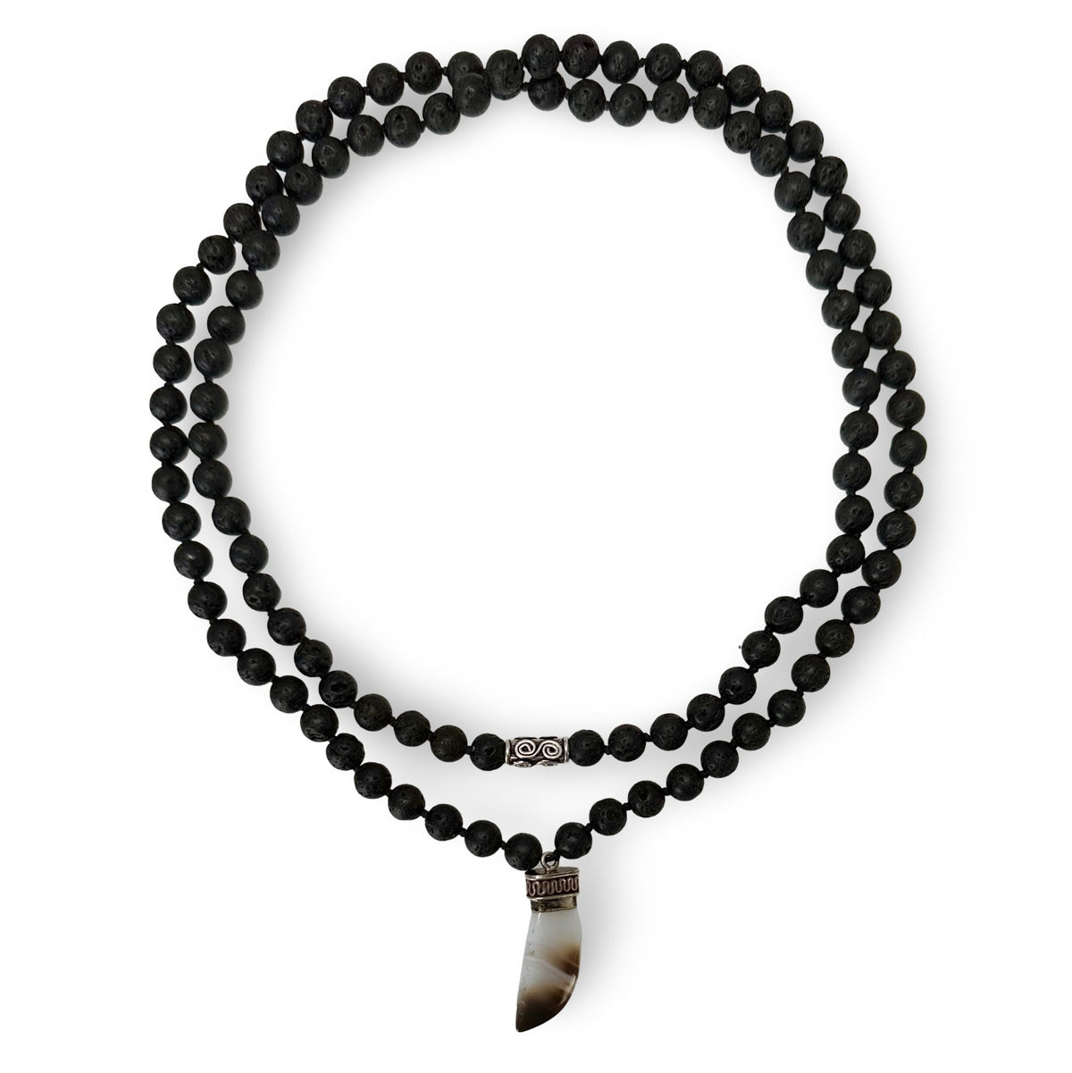 Lava - Halskette mit Achat - Anhänger - Atelier Tibet