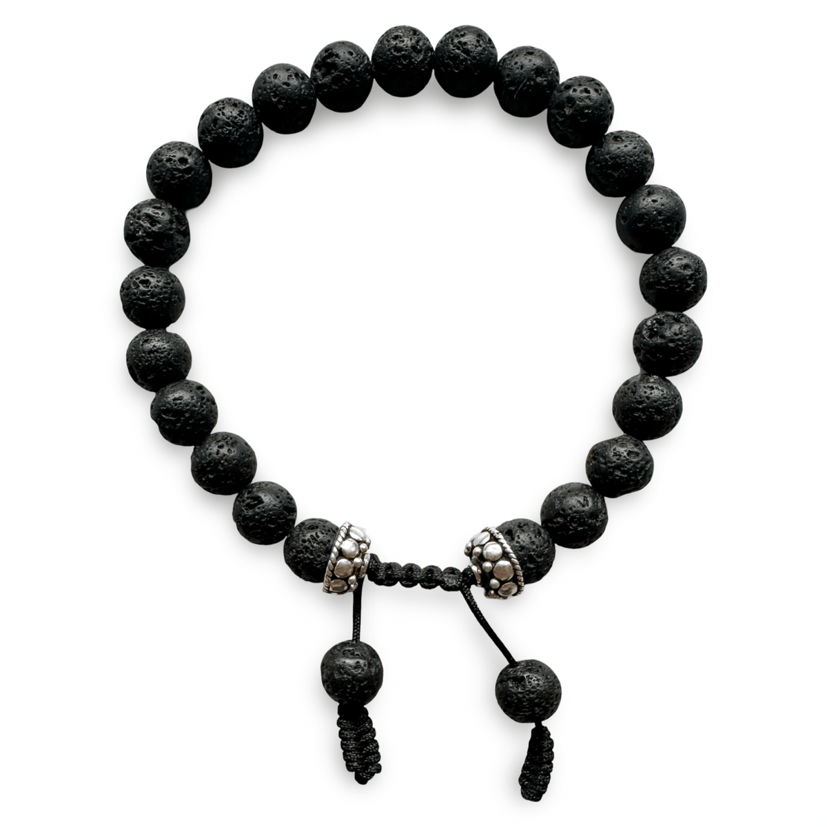Lava Mala - Armband mit Silber - Verzierung - Atelier Tibet