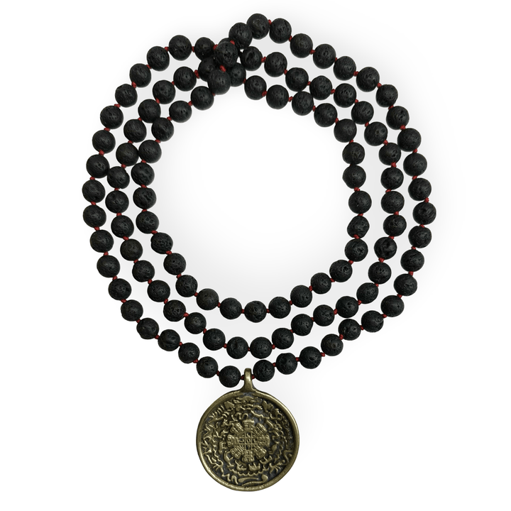 Lava - Mala mit Schutz - Amulett - Atelier Tibet