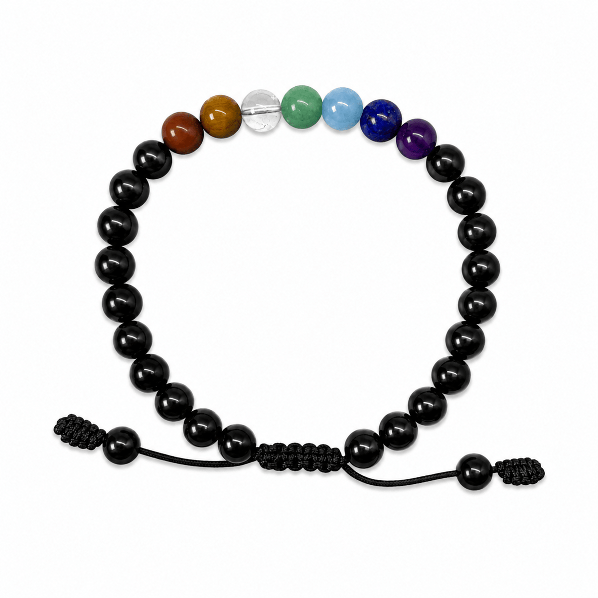 Lebhaftes 7-Chakra-Armband aus Onyx (6 mm) - Atelier Tibet