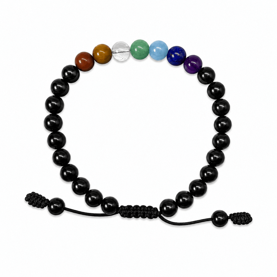 Lebhaftes 7-Chakra-Armband aus Onyx (6 mm) - Atelier Tibet