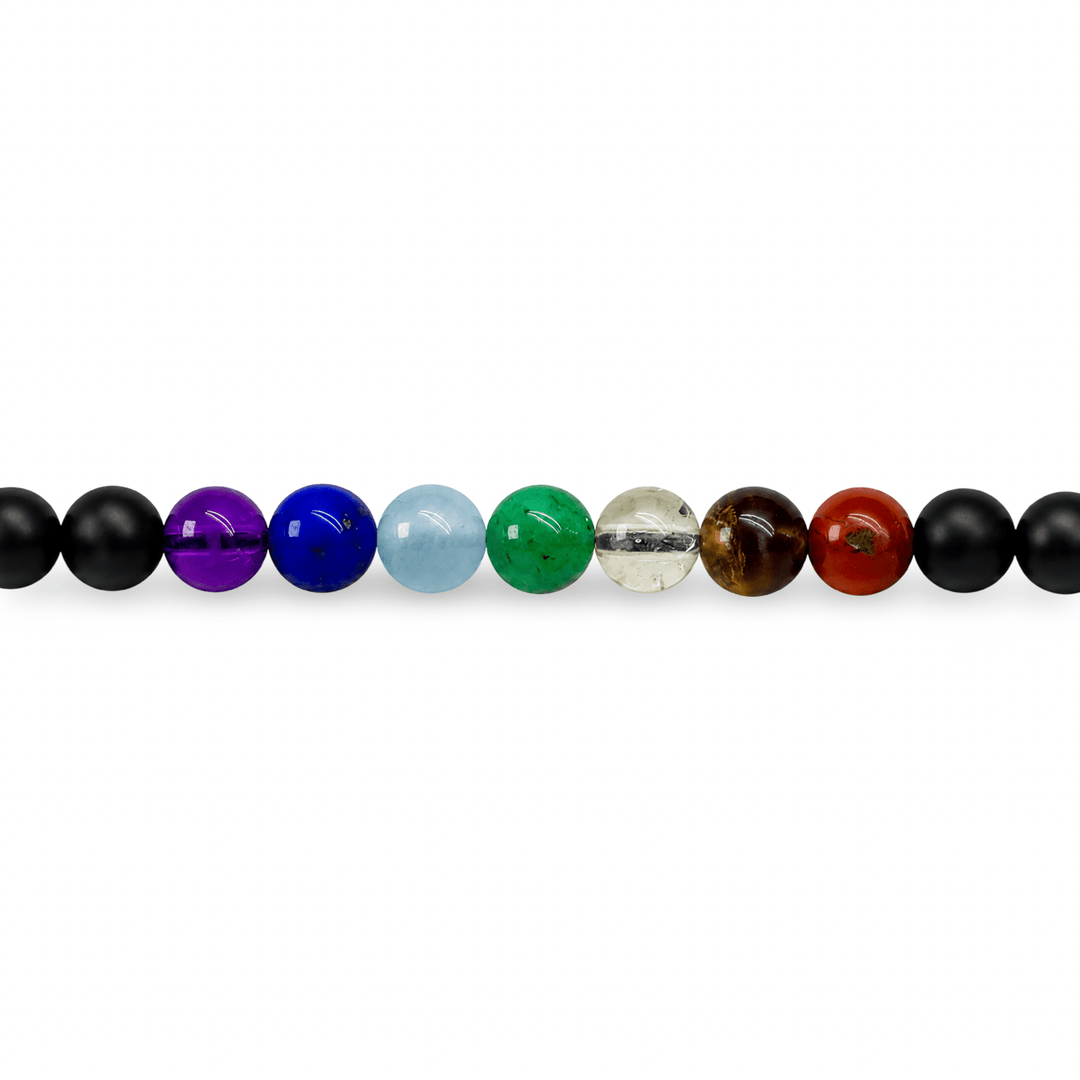 Lebhaftes 7-Chakra-Armband aus Onyx (6 mm) - Atelier Tibet