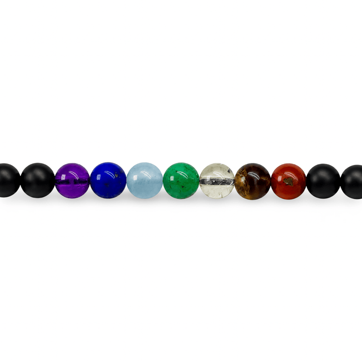 Lebhaftes 7-Chakra-Armband aus Onyx (6 mm) - Atelier Tibet