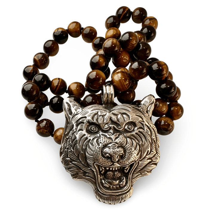 Limited Edition #16: Tigerauge - Kette mit Silber Tiger - Anhänger - Atelier Tibet