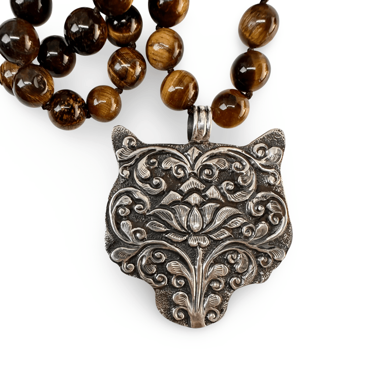 Limited Edition #16: Tigerauge - Kette mit Silber Tiger - Anhänger - Atelier Tibet