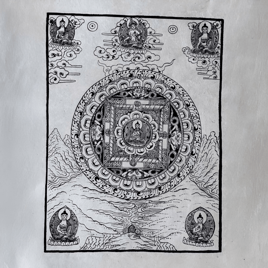 Lokta - Bogen «Buddha Mandala» - Atelier Tibet