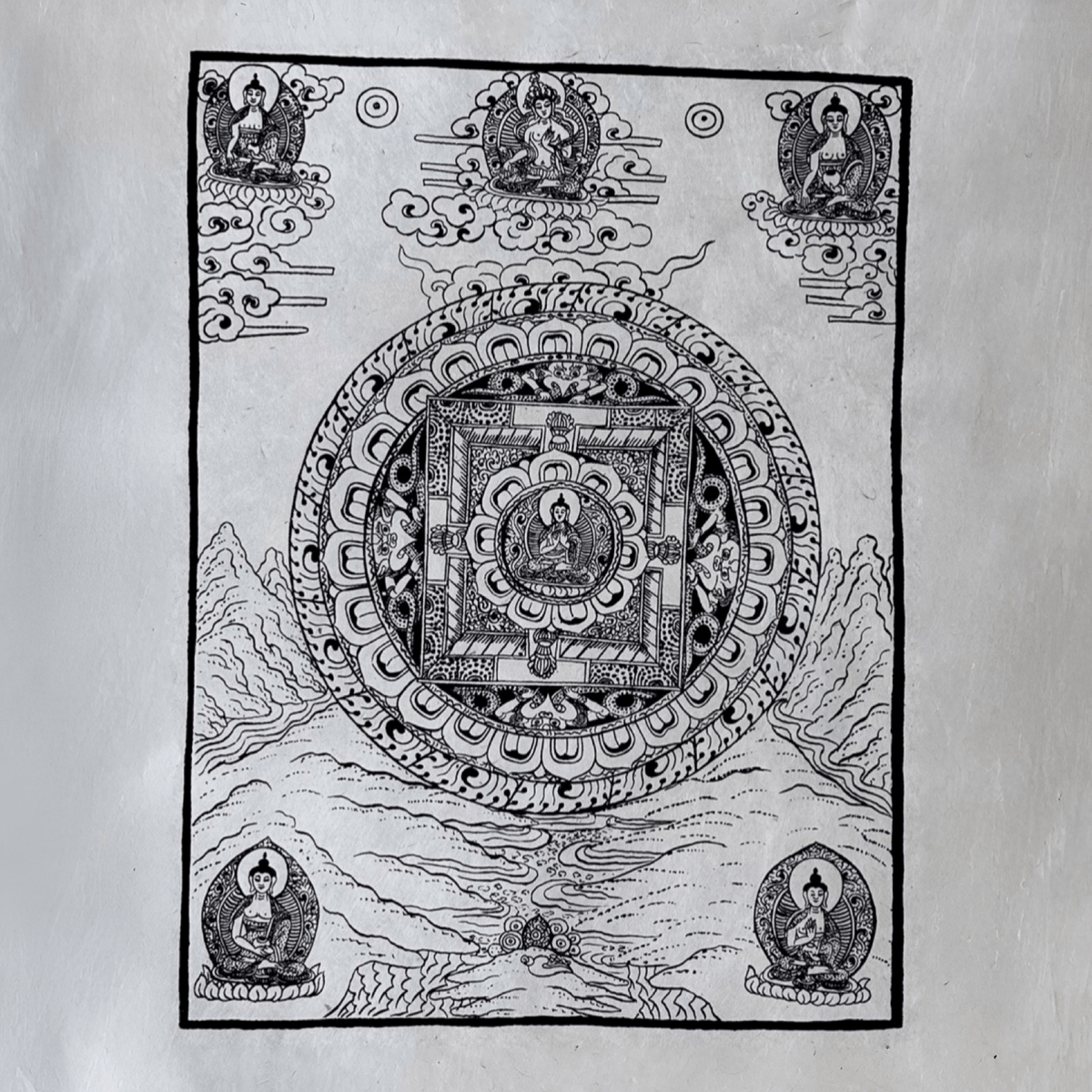 Lokta - Bogen «Buddha Mandala» - Atelier Tibet