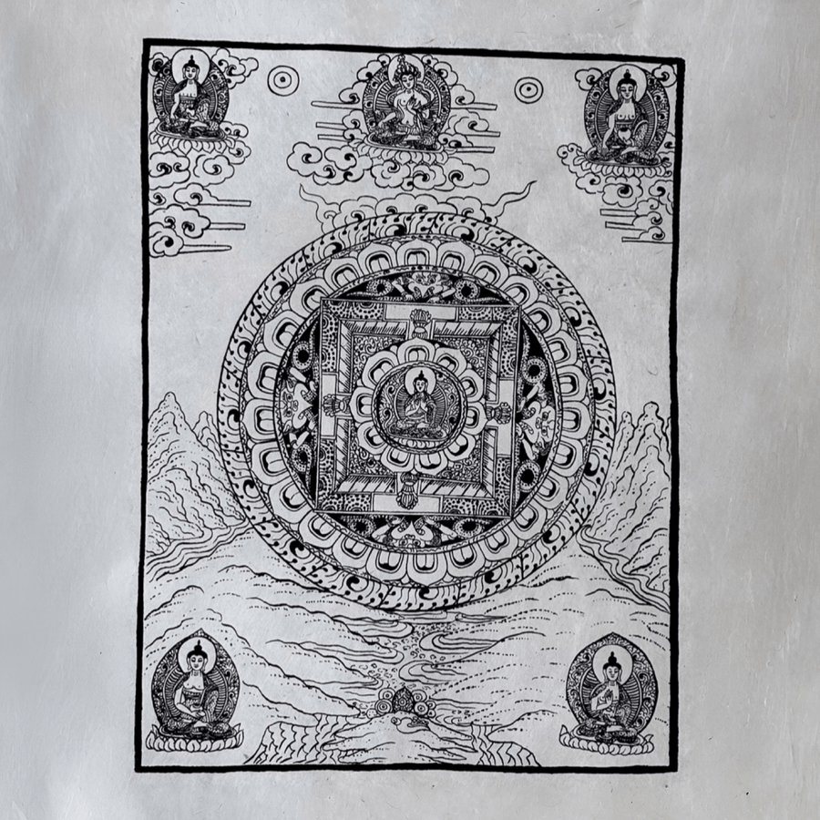 Lokta - Bogen «Buddha Mandala» - Atelier Tibet