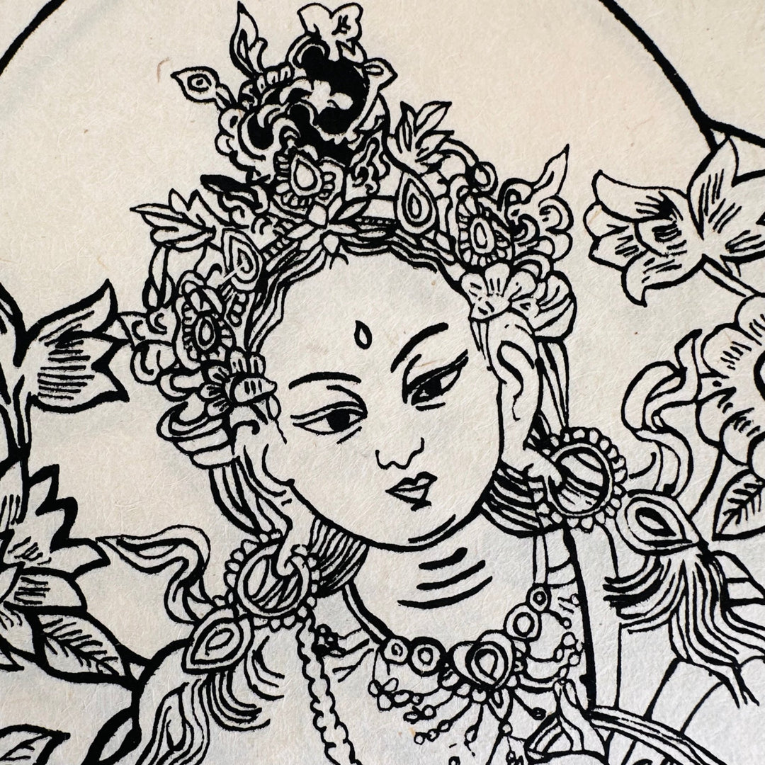Lokta-Bogen mit Grüner Tara - Atelier Tibet