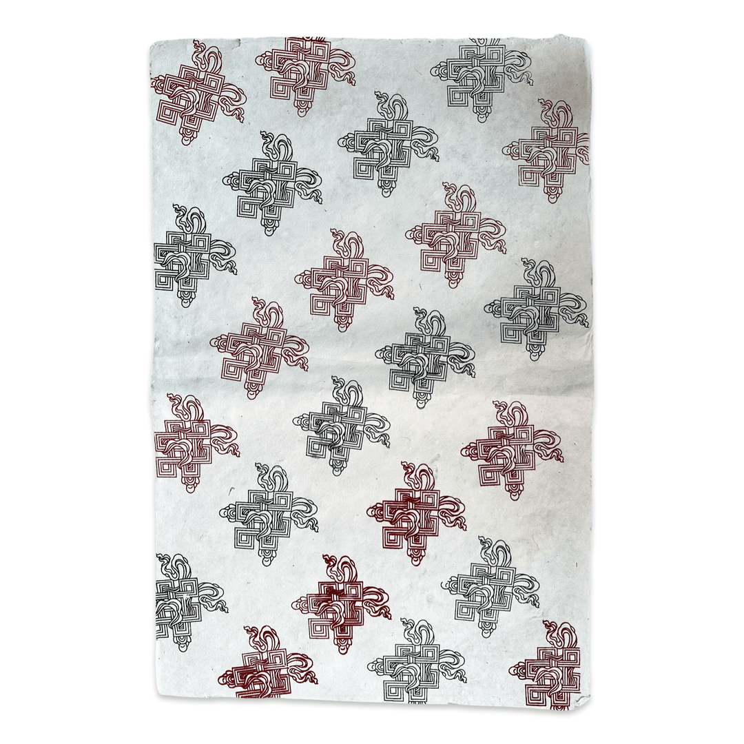 Lokta Geschenkpapier «Endloser Knoten» - Atelier Tibet