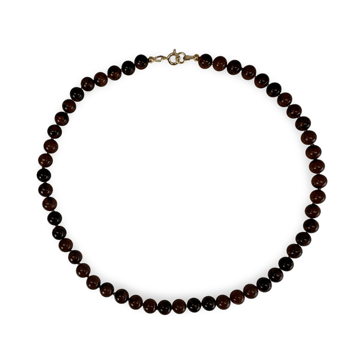 Mahagoni - Obsidian Halskette - Atelier Tibet