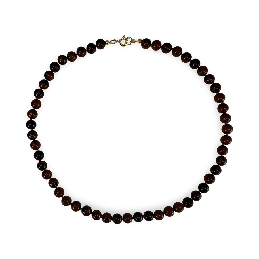 Mahagoni - Obsidian Halskette - Atelier Tibet